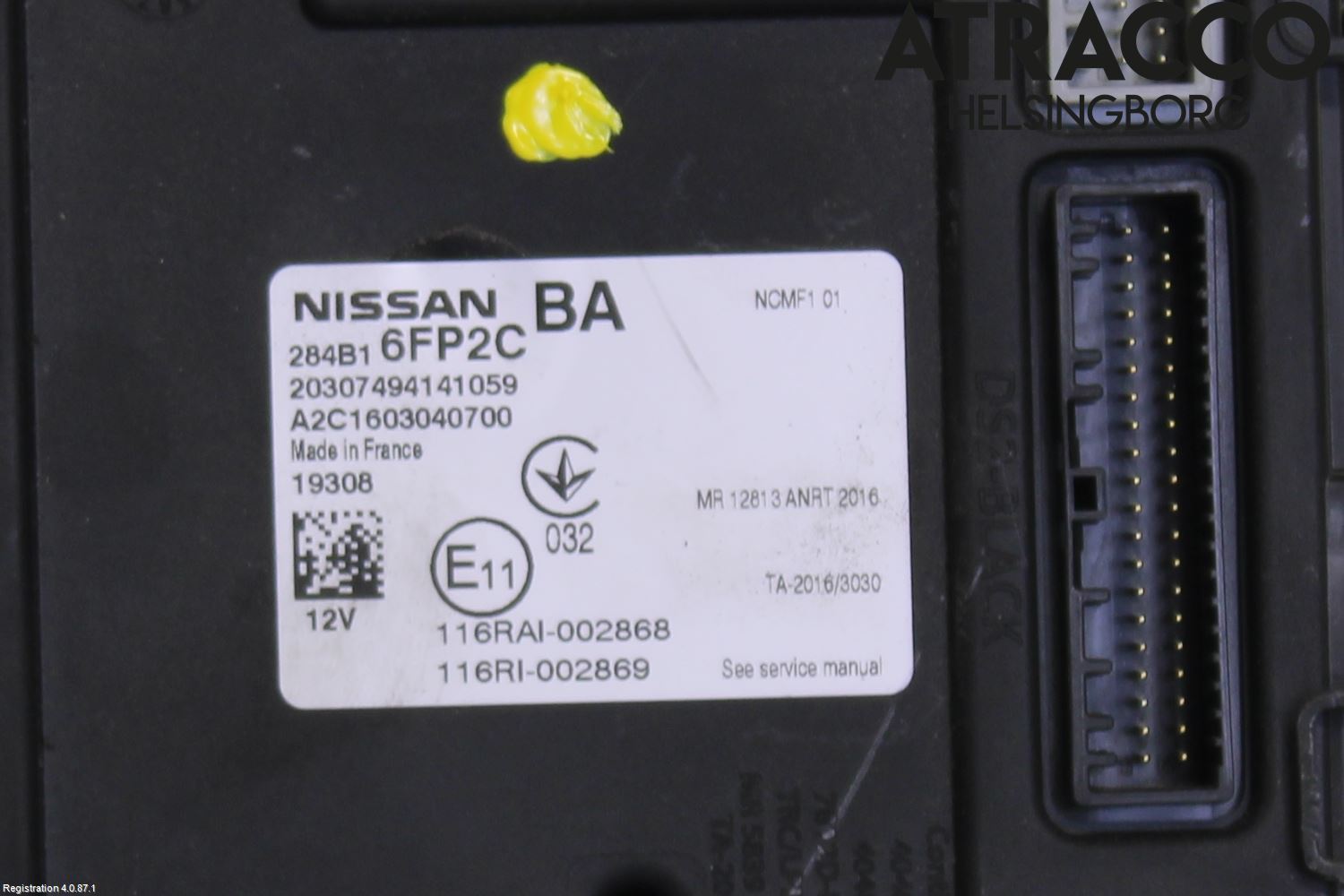 Nissan QASHQAI 17-21 Säkringsdosa-Elcentral