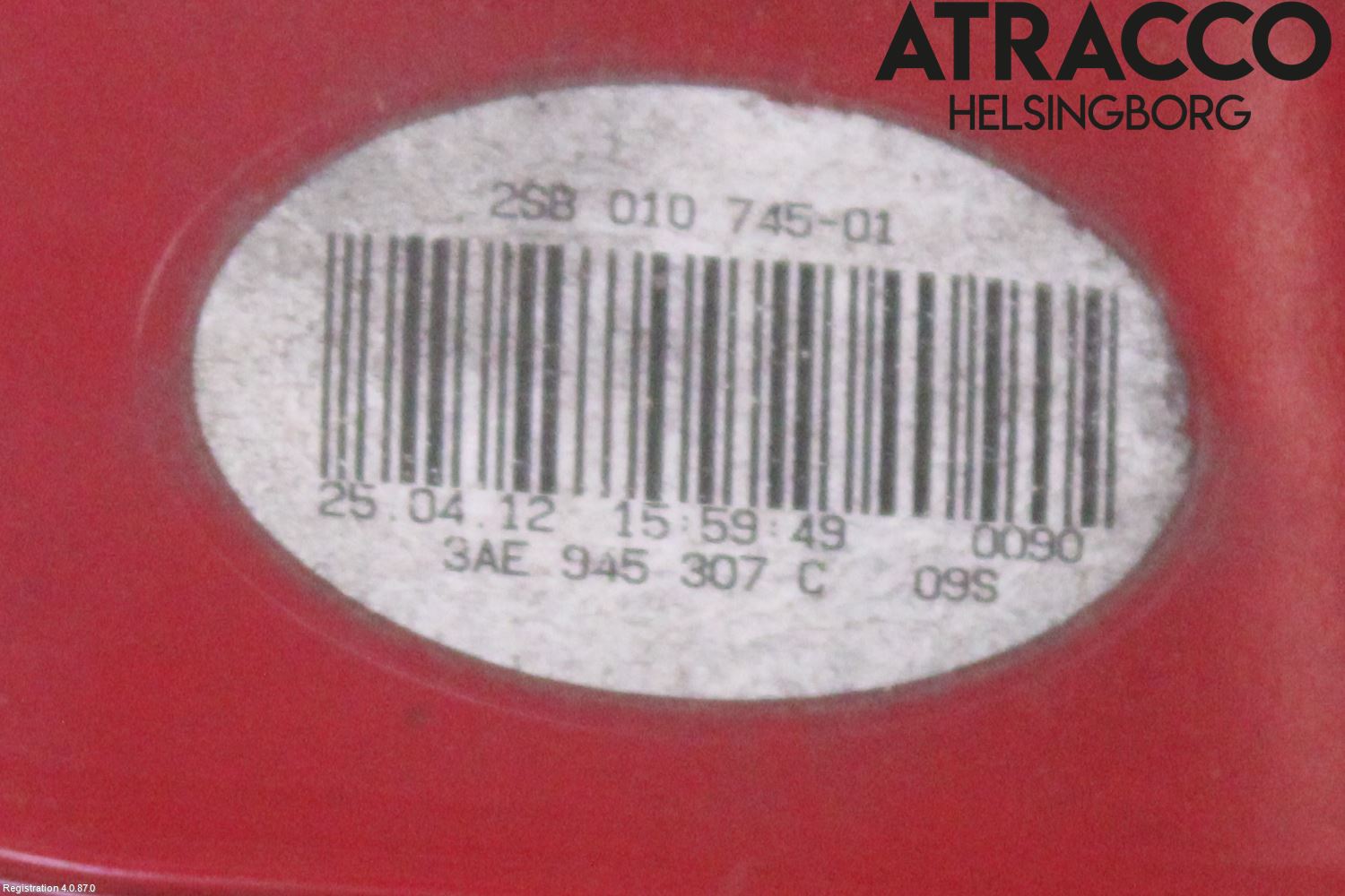 Volkswagen VW PASSAT 11-14 Bakljus Lucka Vä