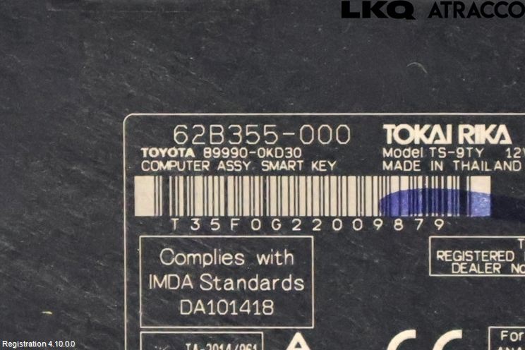 Toyota HILUX 16- Styrenhet Nyckellöst System