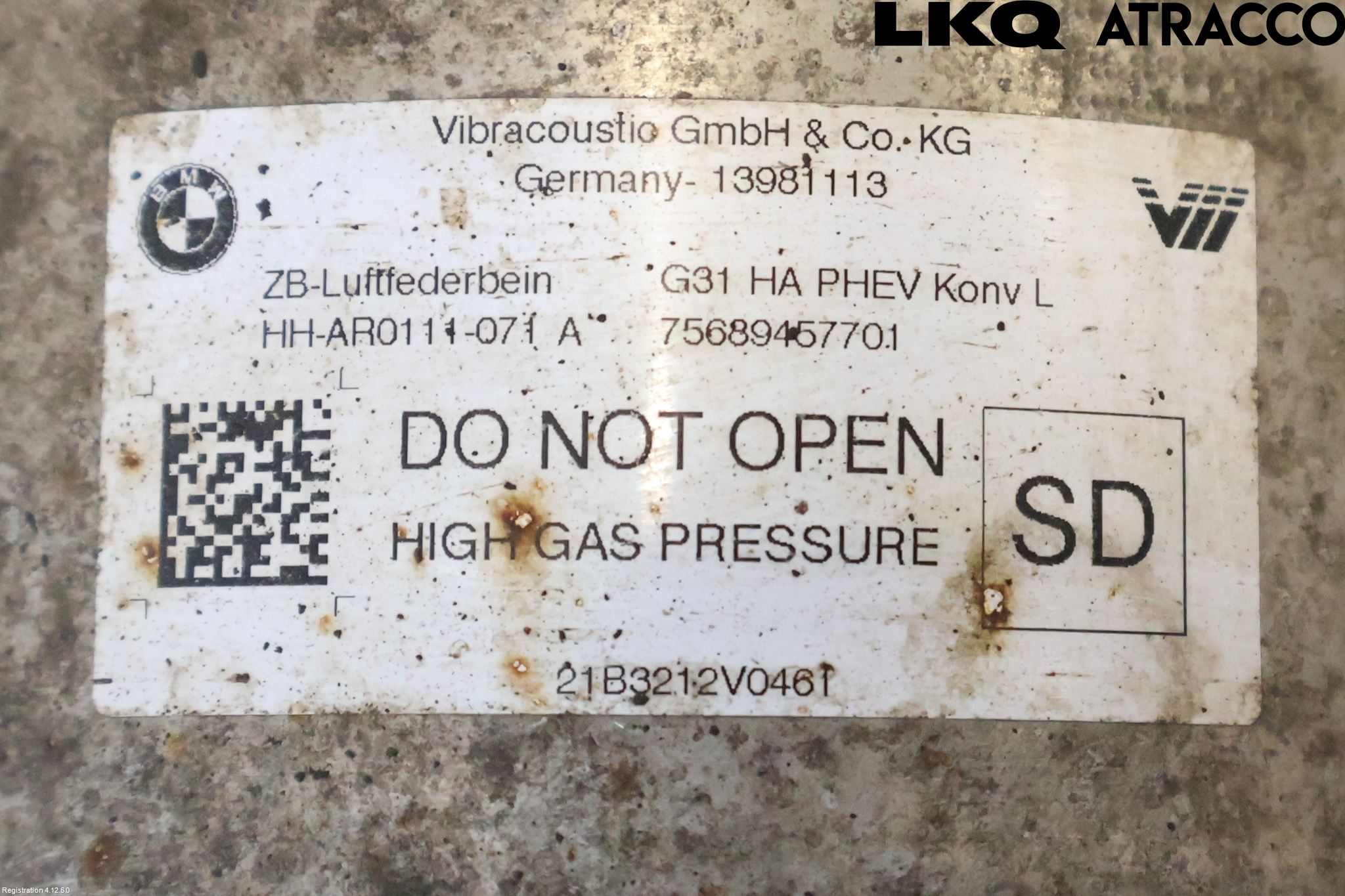 BMW 5 G30/G31/F90 17-23 Fjäderben Bak Vänster