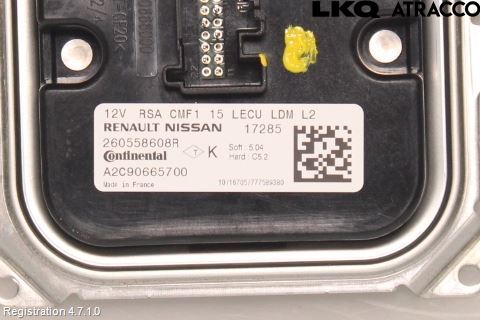 Renault CAPTUR 13-19 Styrenhet Strålkastare