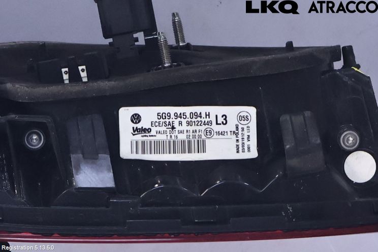 Volkswagen VW GOLF / E-GOLF VII 13-20 Bakljus Lucka Hö