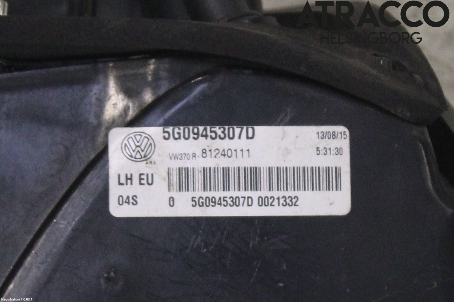 Volkswagen VW GOLF / E-GOLF VII 13-20 Bakljus Lucka Vä