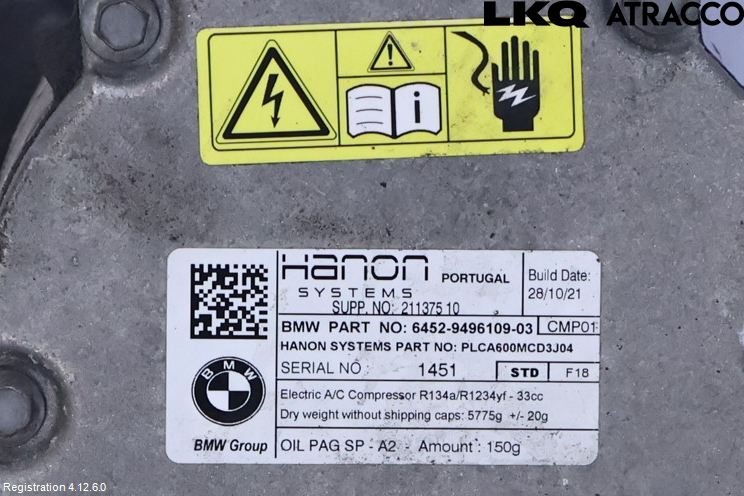 BMW 5 G30/G31/F90 17-23 Ac Kompressor
