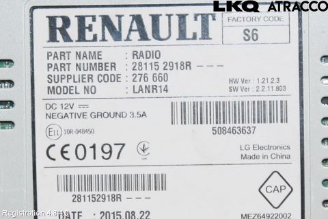 Renault KADJAR 15- Cd Radio - Multimediapanel