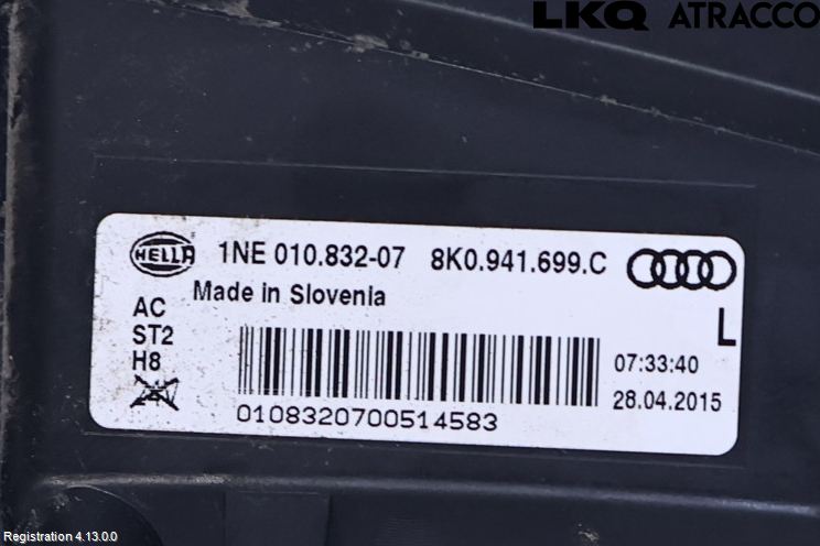 Audi A4 12-15 Dimljus-Varselljus Fram