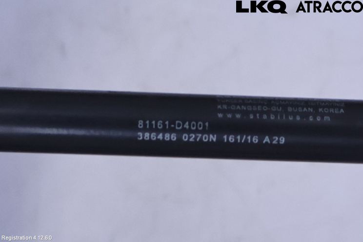 Kia OPTIMA 16-20 Gasfjäder Motorhuv