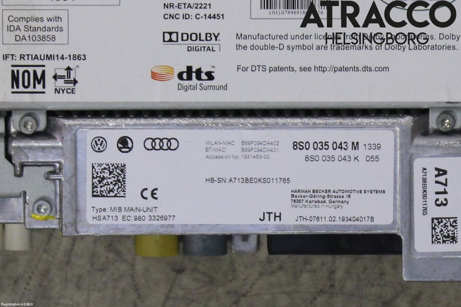 Audi TT/TTS/TT RS 15- Cd Radio - Multimediapanel
