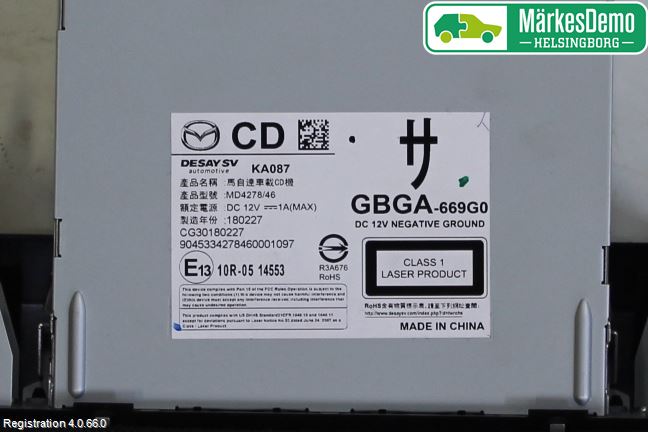 Mazda 6 13- Cd Radio - Multimediapanel