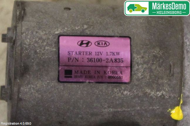 Kia SPORTAGE (SL) 11-15 Startmotor Diesel