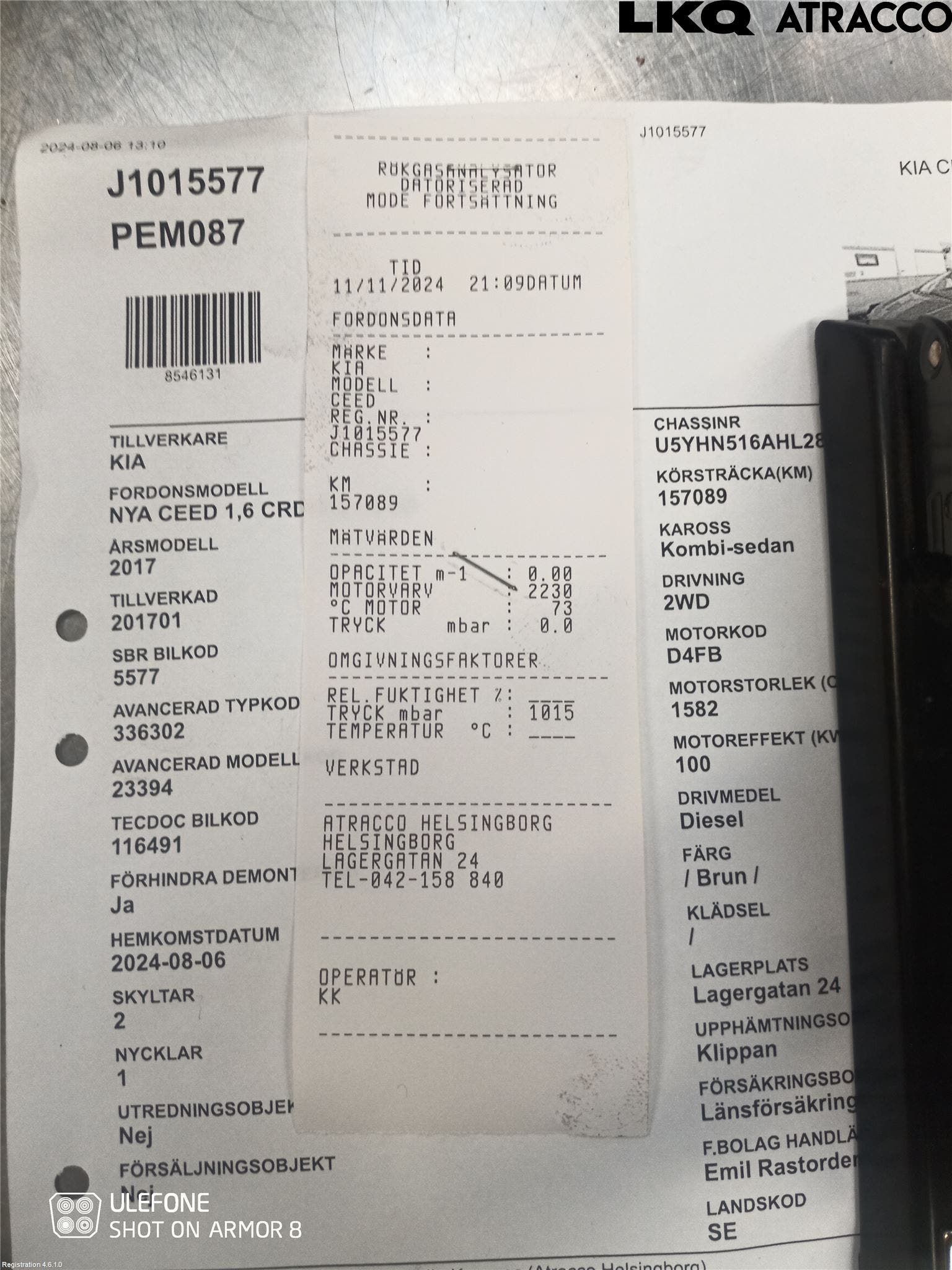 Kia CEED 12-18 Motor Diesel