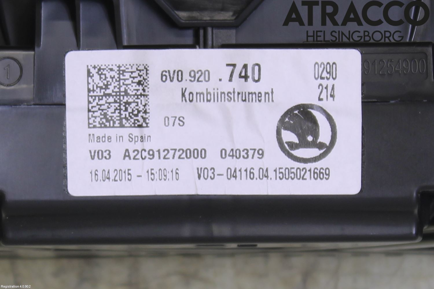 Skoda FABIA 15-21 Instrument Komb