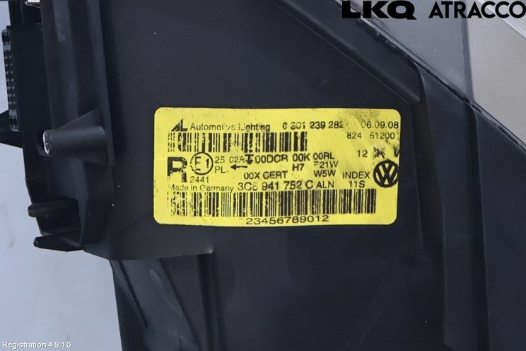 Volkswagen VW PASSAT CC 08-16 Strålkastare Höger