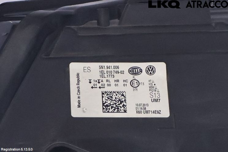 Volkswagen VW TIGUAN 07-16 Strålkastare Höger