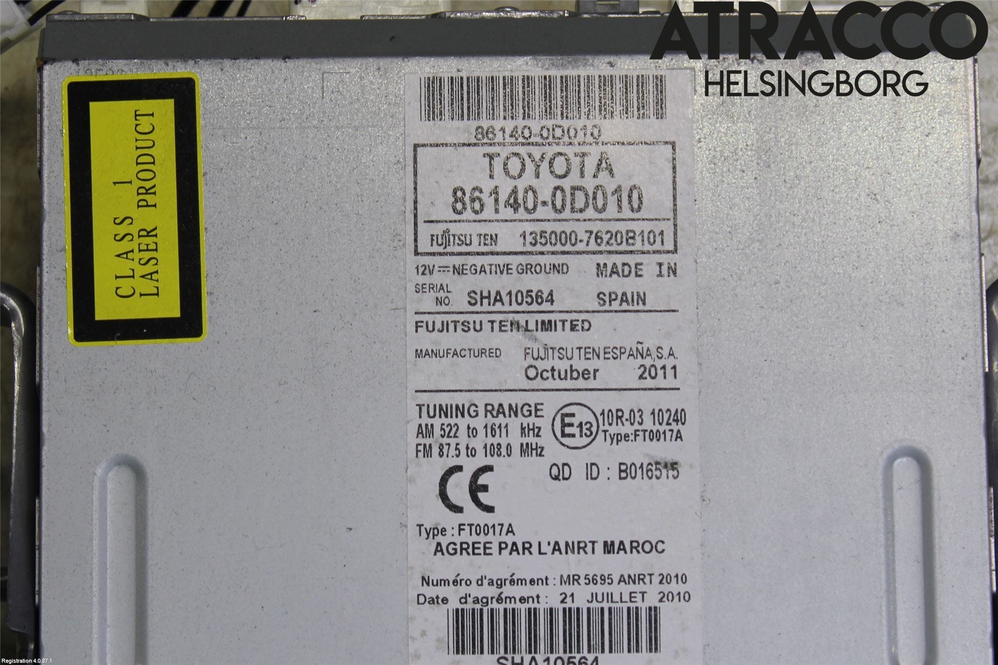 Toyota YARIS XP130 12-14 Cd Radio - Multimediapanel