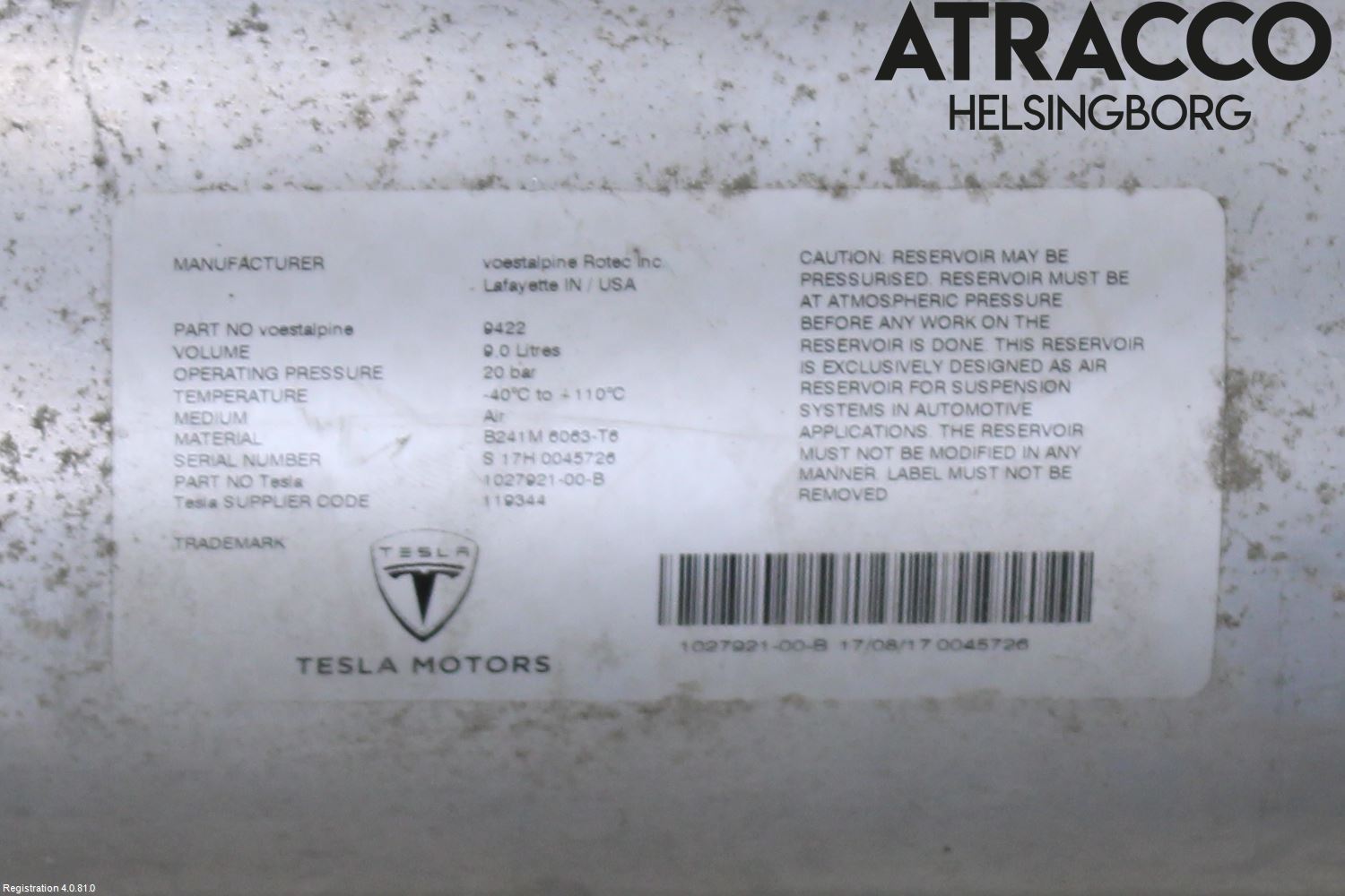 Tesla MODEL X 16- Kompressor Stöt-Fjädring