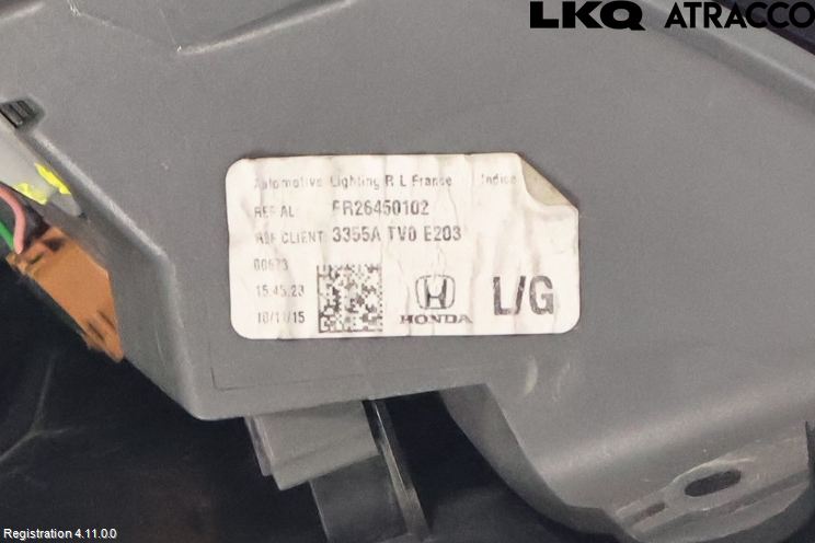 Honda CIVIC 12-16 Bakljus Vänster