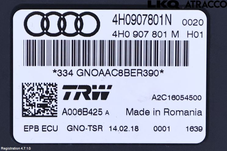 Audi A6/S6 4G 11-18 Styrenhet Parkbroms Epb
