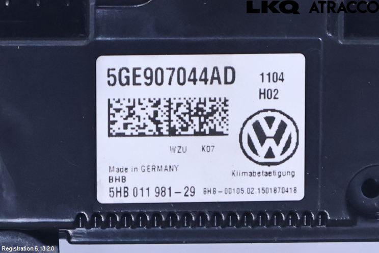 Volkswagen VW GOLF / E-GOLF VII 13-20 Ac Styrenhet Ac Manöveren