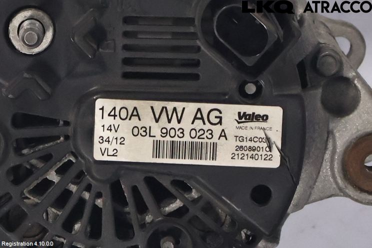 Volkswagen VW GOLF VI 09-13 Generator