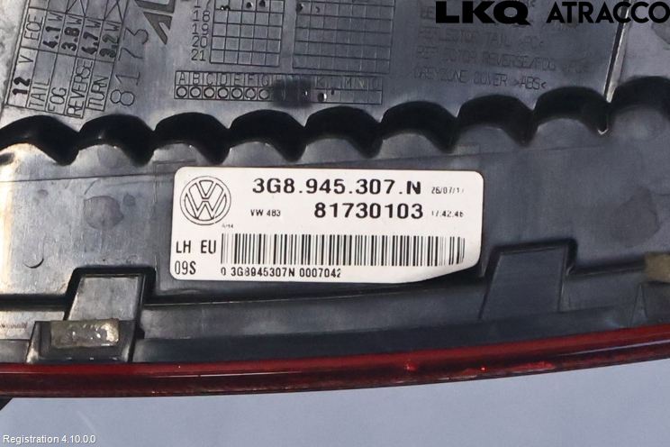 Volkswagen VW ARTEON 17- Bakljus Lucka Vä