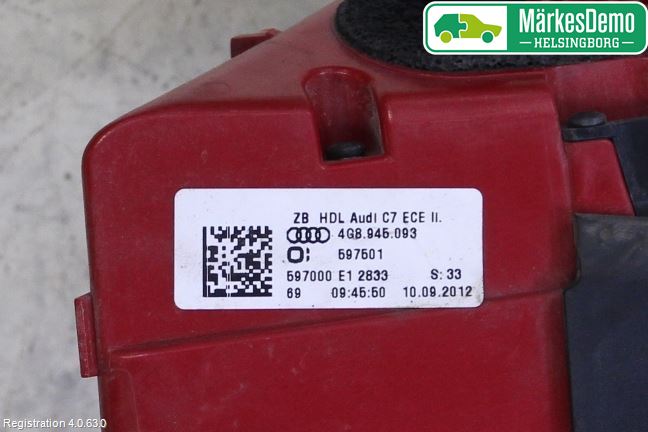 Audi A7/S7 4G 11-17 Bakljus Lucka Vä