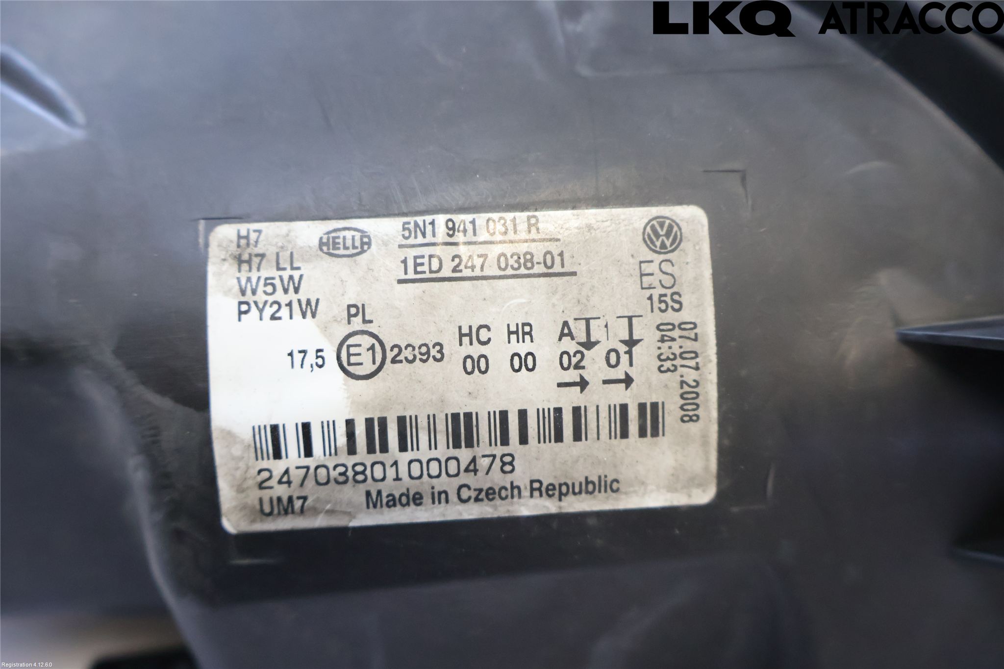 Volkswagen VW TIGUAN 07-16 Strålkastare Vänster