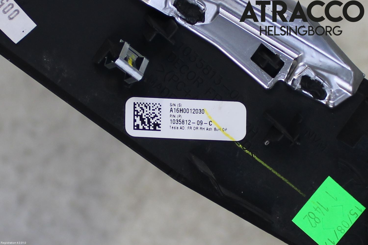 Tesla MODEL X 16- Dörrklädsel Inlägg-List Hö
