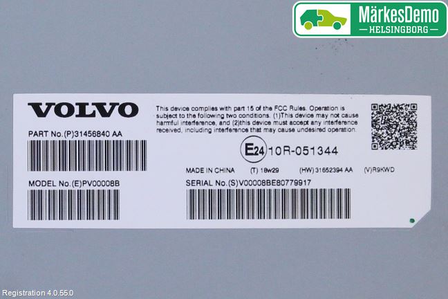 Volvo XC40/RECHARGE 18- Radio-Stereo Förstärkare