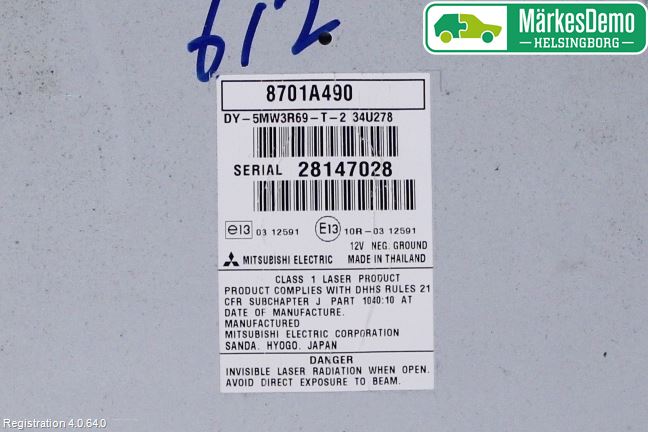 Mitsubishi ASX 10-22 Cd Radio - Multimediapanel