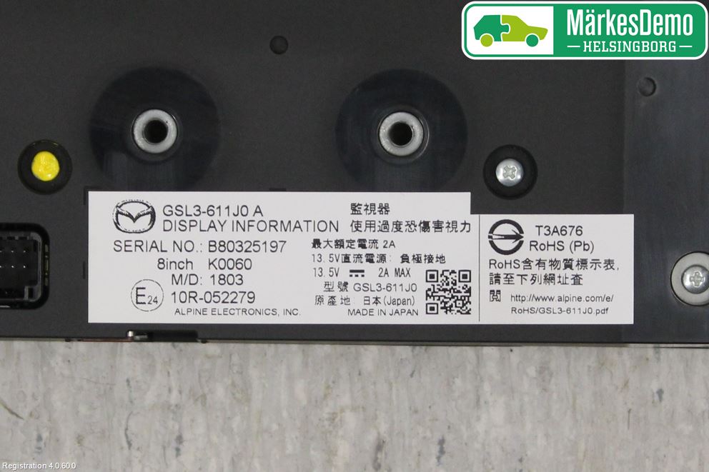 Mazda 6 13- Cd Radio - Multimediapanel