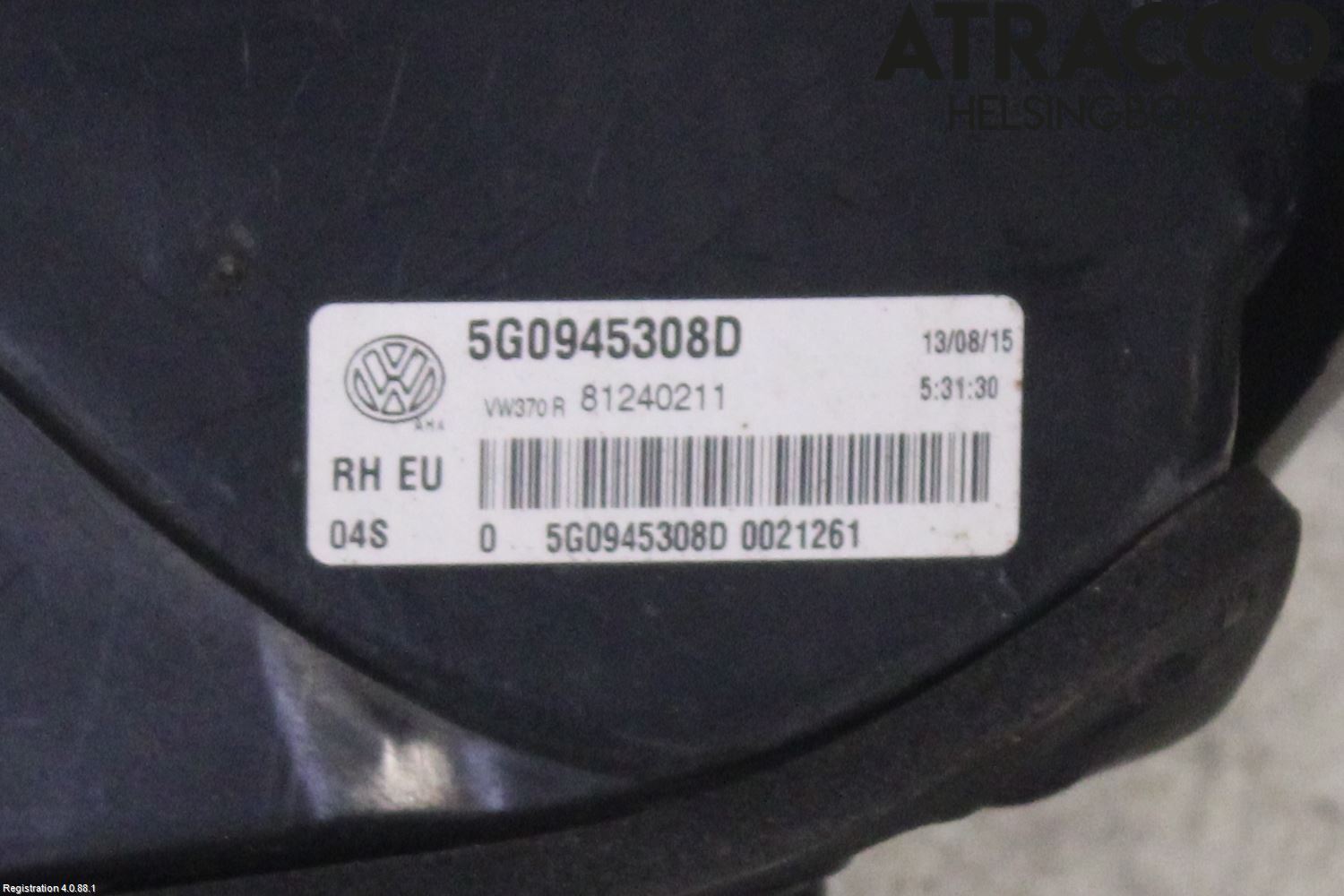 Volkswagen VW GOLF / E-GOLF VII 13-20 Bakljus Lucka Hö