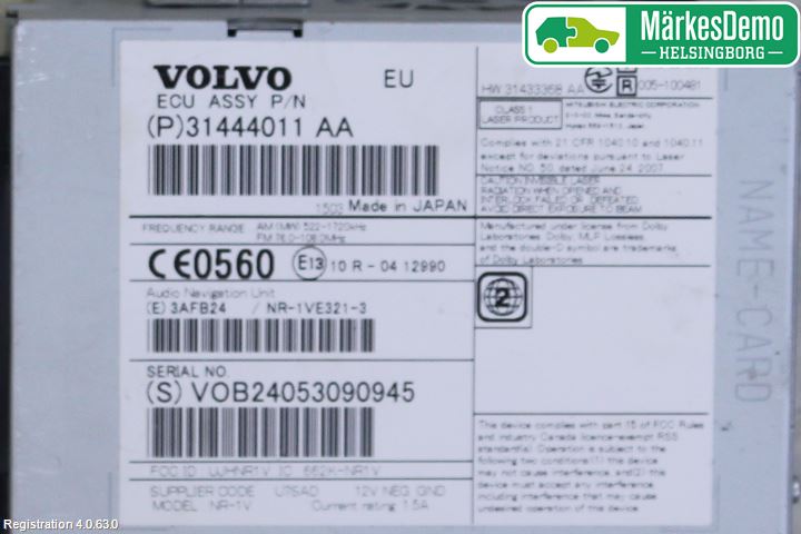 Volvo XC60 14-17 Cd Radio - Multimediapanel