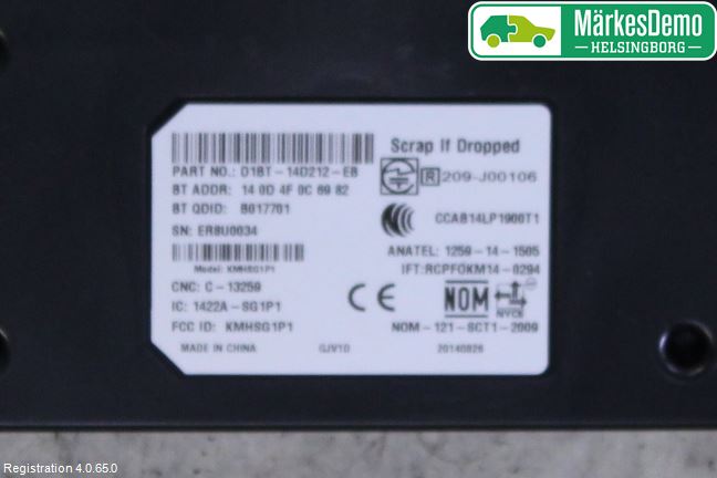 Ford FIESTA 13-17 Styrenhet Övrigt