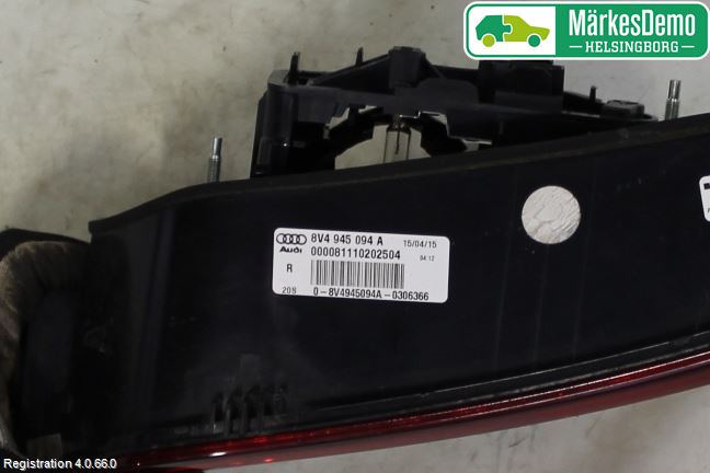 Audi A3/S3 8V 13-20 Bakljus Lucka Hö