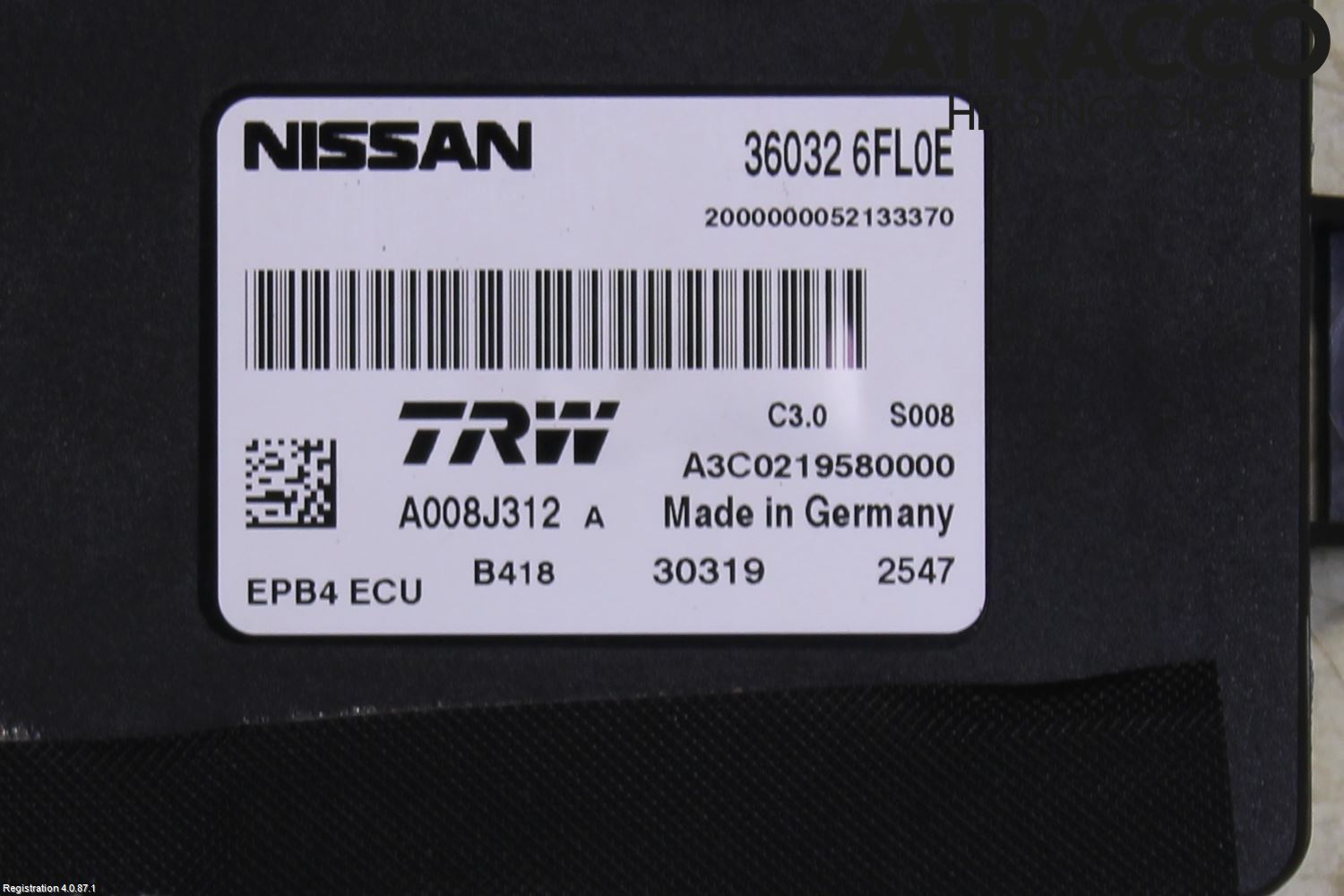 Nissan QASHQAI 17-21 Styrenhet Parkbroms Epb