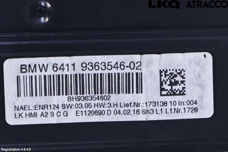 BMW 1 F20/F21 11-19 Ac Styrenhet Ac Manöveren