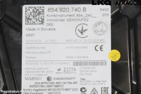 Skoda FABIA 22- Instrument Komb