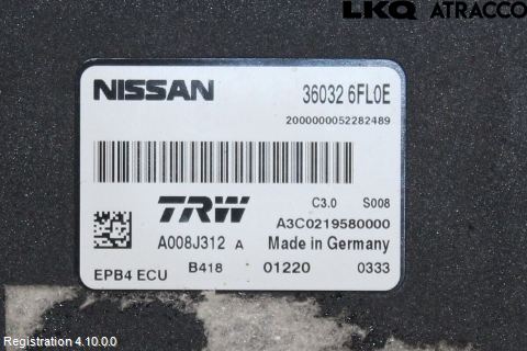 Nissan QASHQAI 17-21 Styrenhet Parkbroms Epb