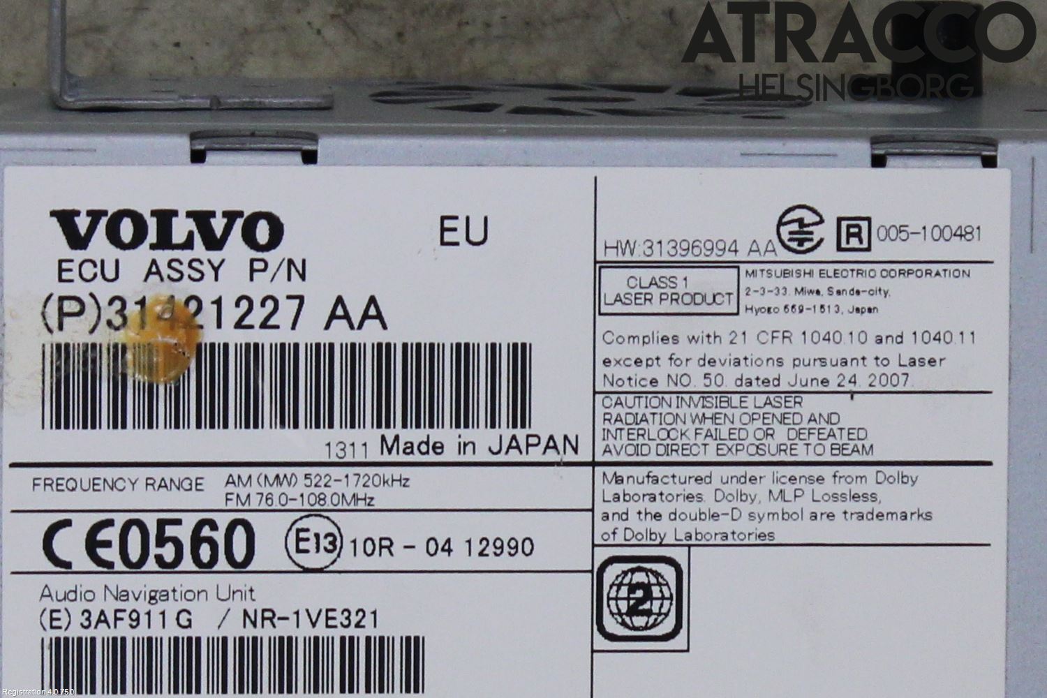 Volvo S60 14-18 Cd Radio - Multimediapanel
