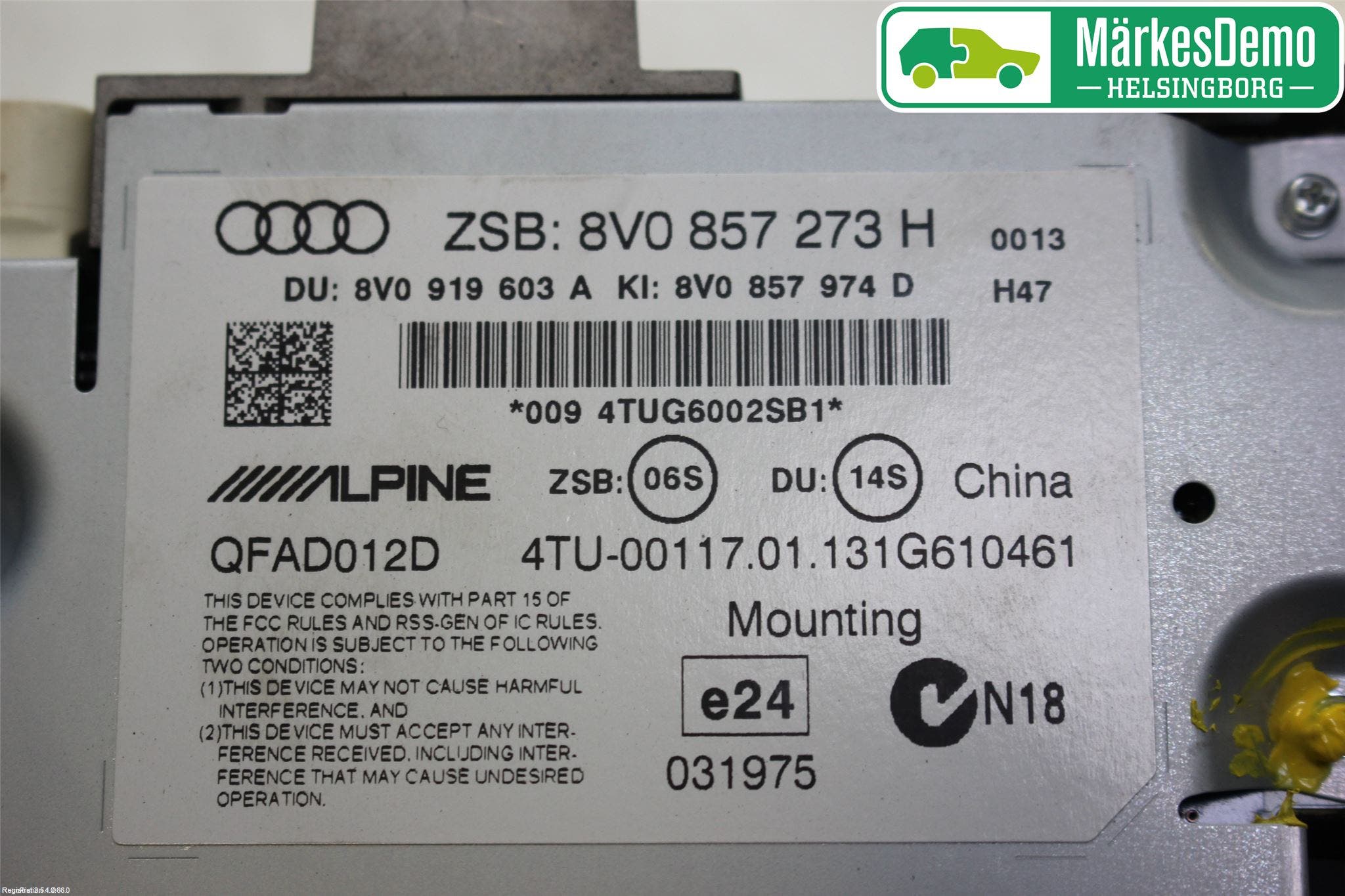 Audi A3/S3 8V 13-20 Kontrolldisplay