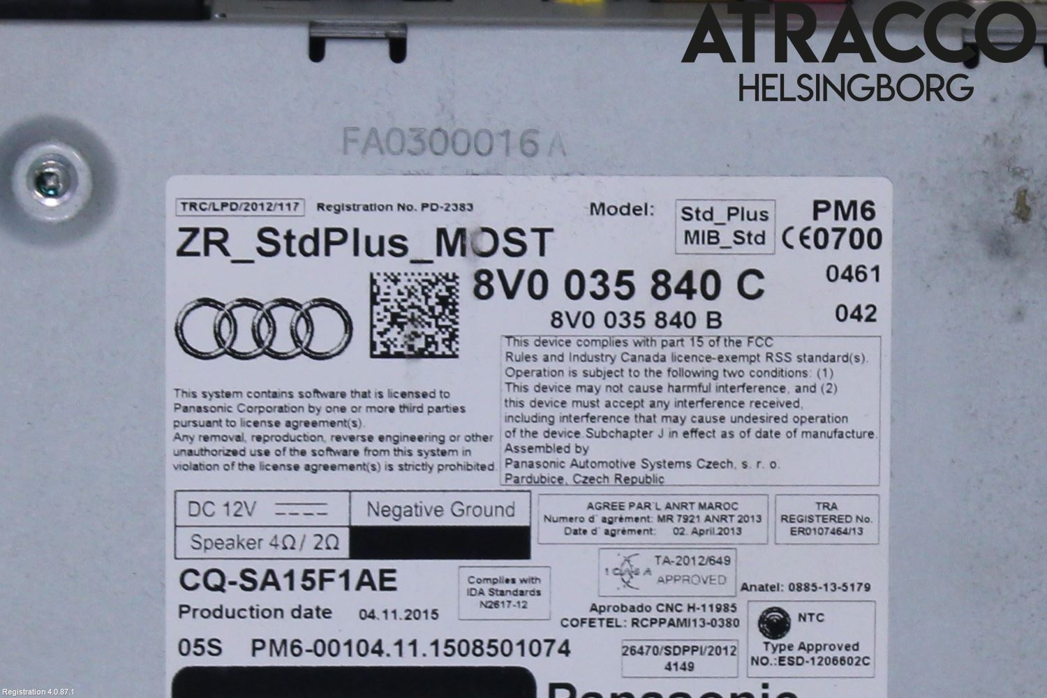 Audi A3/S3 8V 13-20 Cd Radio - Multimediapanel