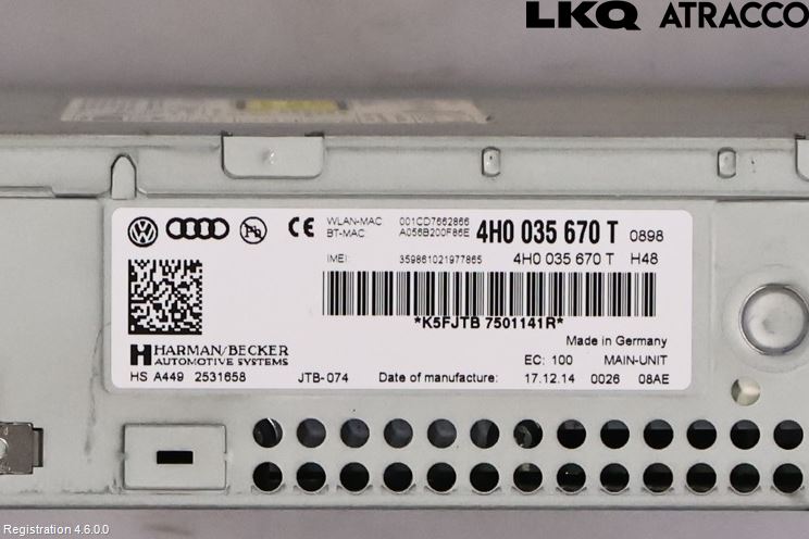 Audi A8/S8 4H 10-17 Cd Radio - Multimediapanel