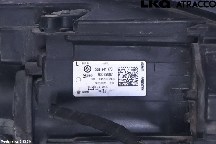 Volkswagen VW GOLF / E-GOLF VII 13-20 Strålkastare Vänster