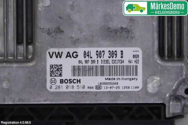 Volkswagen VW GOLF / E-GOLF VII 13-20 Styrenhet Inspump Diesel