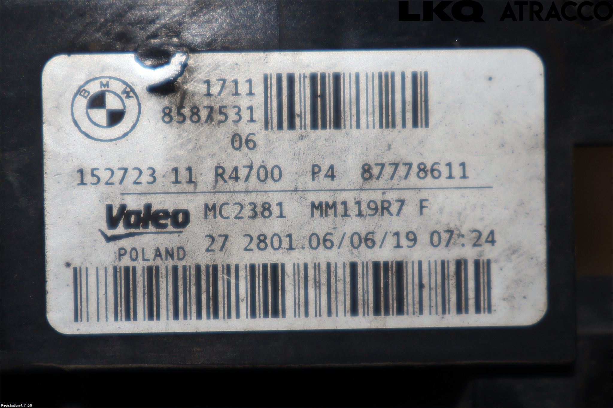 BMW 3 G20/G21/G80/G81 19- Kylarfäste-Ram-Balk