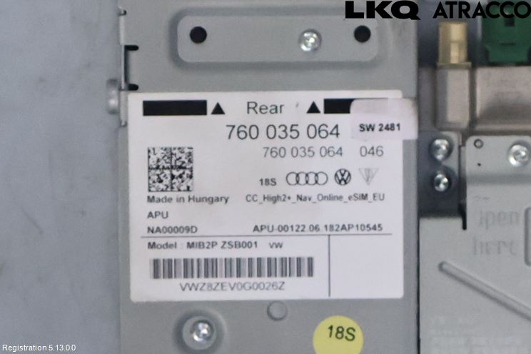 Volkswagen VW TOUAREG CR 18- Cd Radio - Multimediapanel