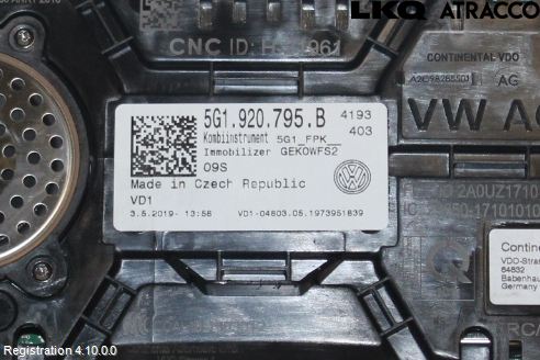 Volkswagen VW GOLF / E-GOLF VII 13-20 Instrument Komb