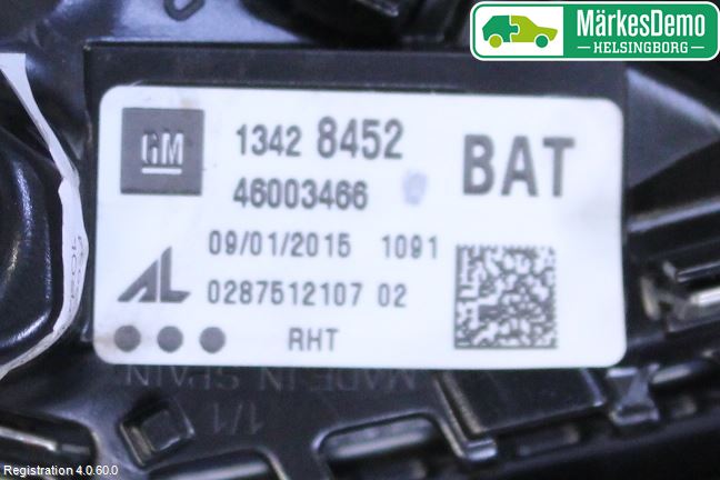 Opel CORSA E 15-19 Bakljus Lucka Hö