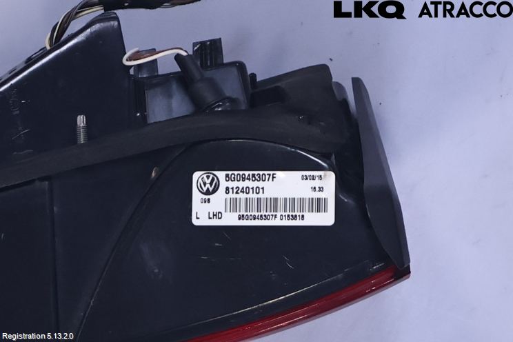 Volkswagen VW GOLF / E-GOLF VII 13-20 Bakljus Lucka Vä